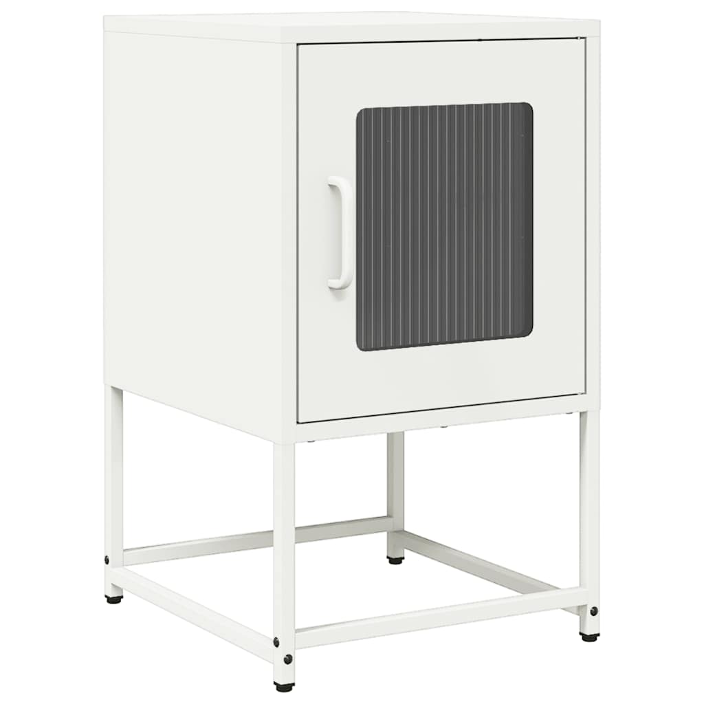 vidaXL Bedside Cabinet White 36x39x60.5 cm Cold-rolled Steel