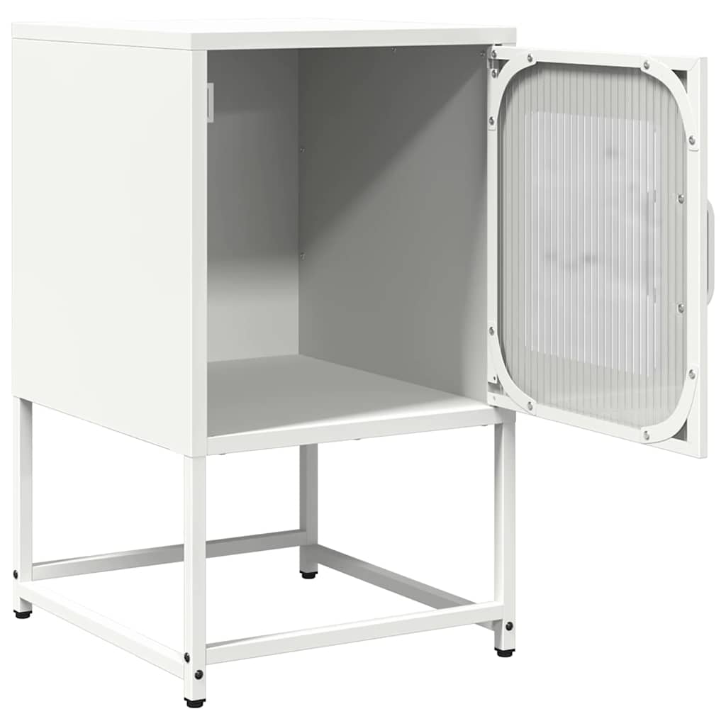 vidaXL Bedside Cabinet White 36x39x60.5 cm Cold-rolled Steel