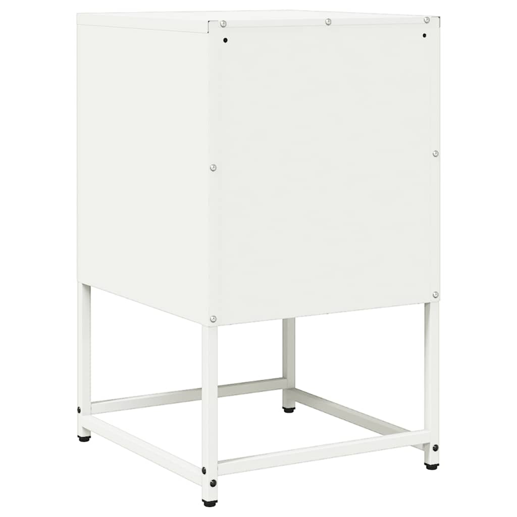 vidaXL Bedside Cabinet White 36x39x60.5 cm Cold-rolled Steel