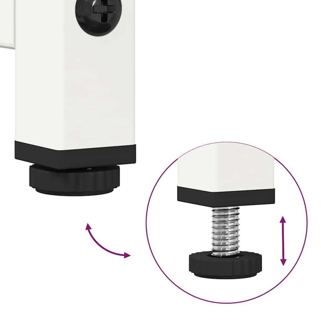 vidaXL Bedside Cabinet White 36x39x60.5 cm Cold-rolled Steel