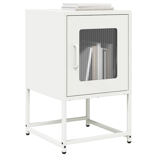 vidaXL Bedside Cabinet White 36x39x60.5 cm Cold-rolled Steel