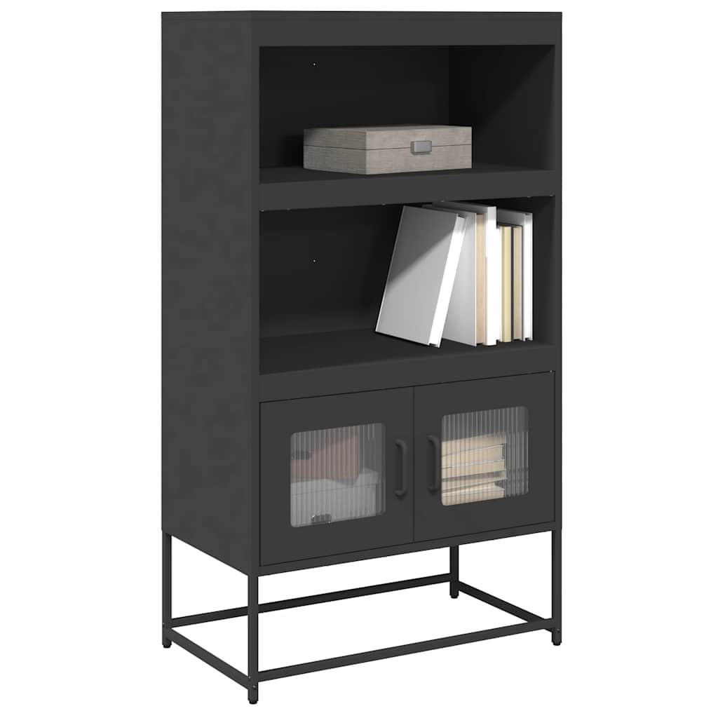 Highboard Black 68x39x123 cm Steel