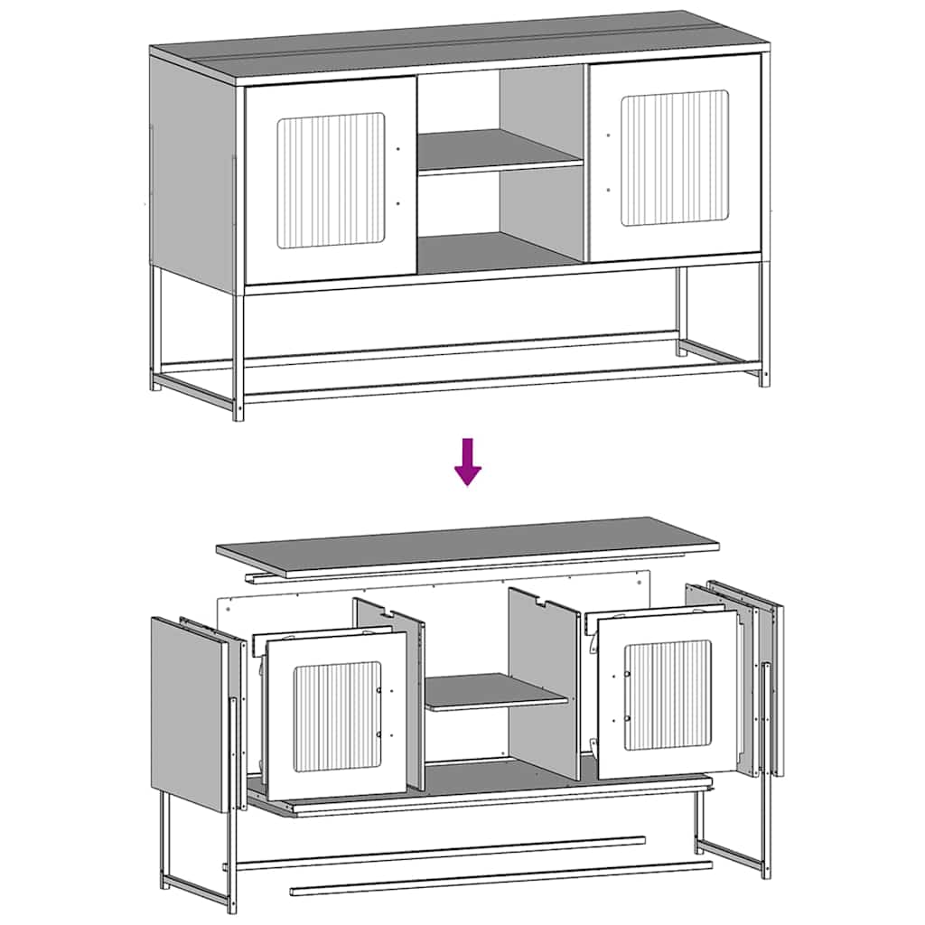 TV Cabinet Black 100,5x39x60,5 cm Steel