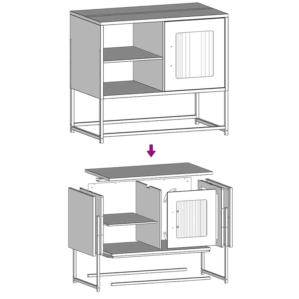 TV Cabinet Black 68x39x60,5 cm Steel