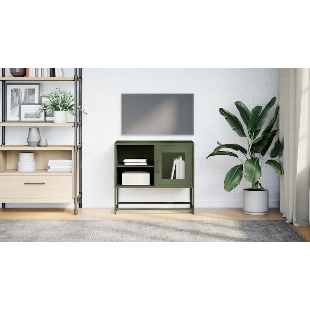 TV Cabinet Olive Green 68x39x60,5 cm Steel