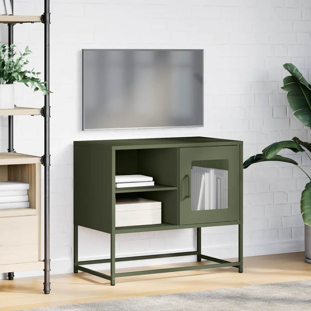 TV Cabinet Olive Green 68x39x60,5 cm Steel