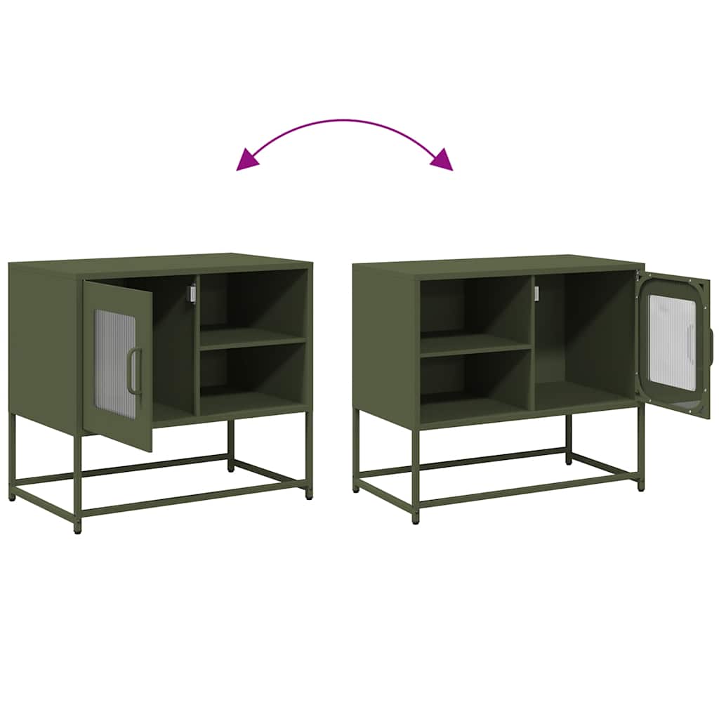 TV Cabinet Olive Green 68x39x60,5 cm Steel