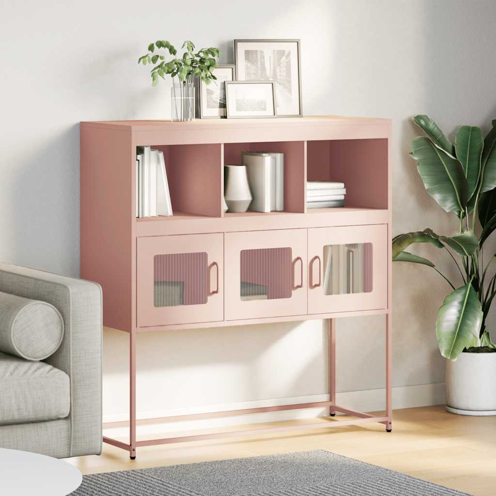 vidaXL Sideboard Pink 100.5x39x107 cm Cold-rolled Steel