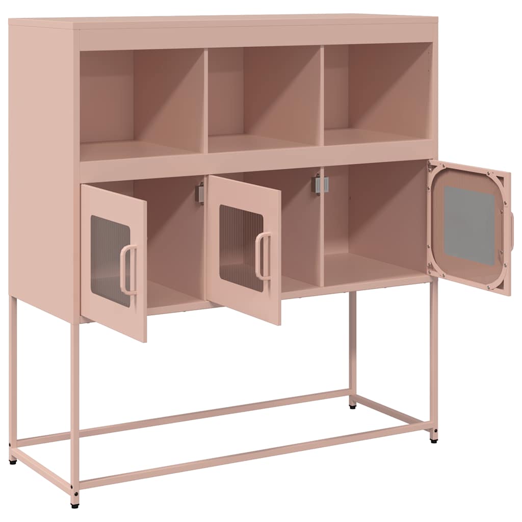 vidaXL Sideboard Pink 100.5x39x107 cm Cold-rolled Steel