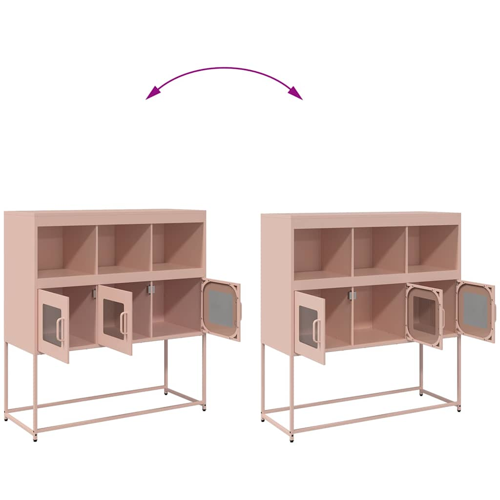 vidaXL Sideboard Pink 100.5x39x107 cm Cold-rolled Steel