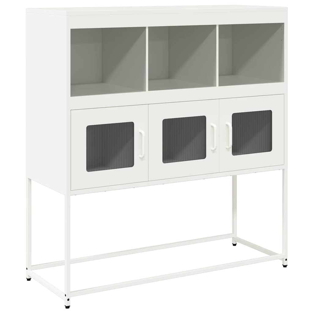 Sideboard White 100,5x39x107 cm Cold-rolled Steel
