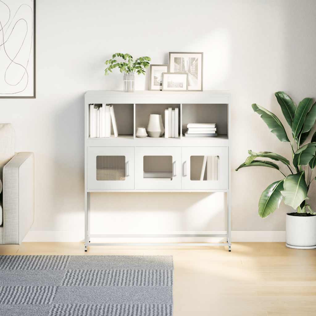 Sideboard White 100,5x39x107 cm Cold-rolled Steel