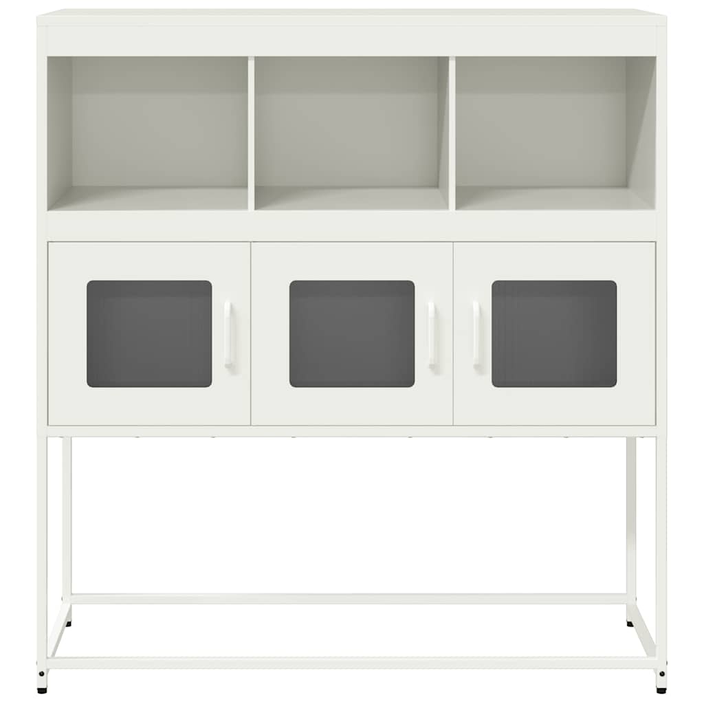 Sideboard White 100,5x39x107 cm Cold-rolled Steel