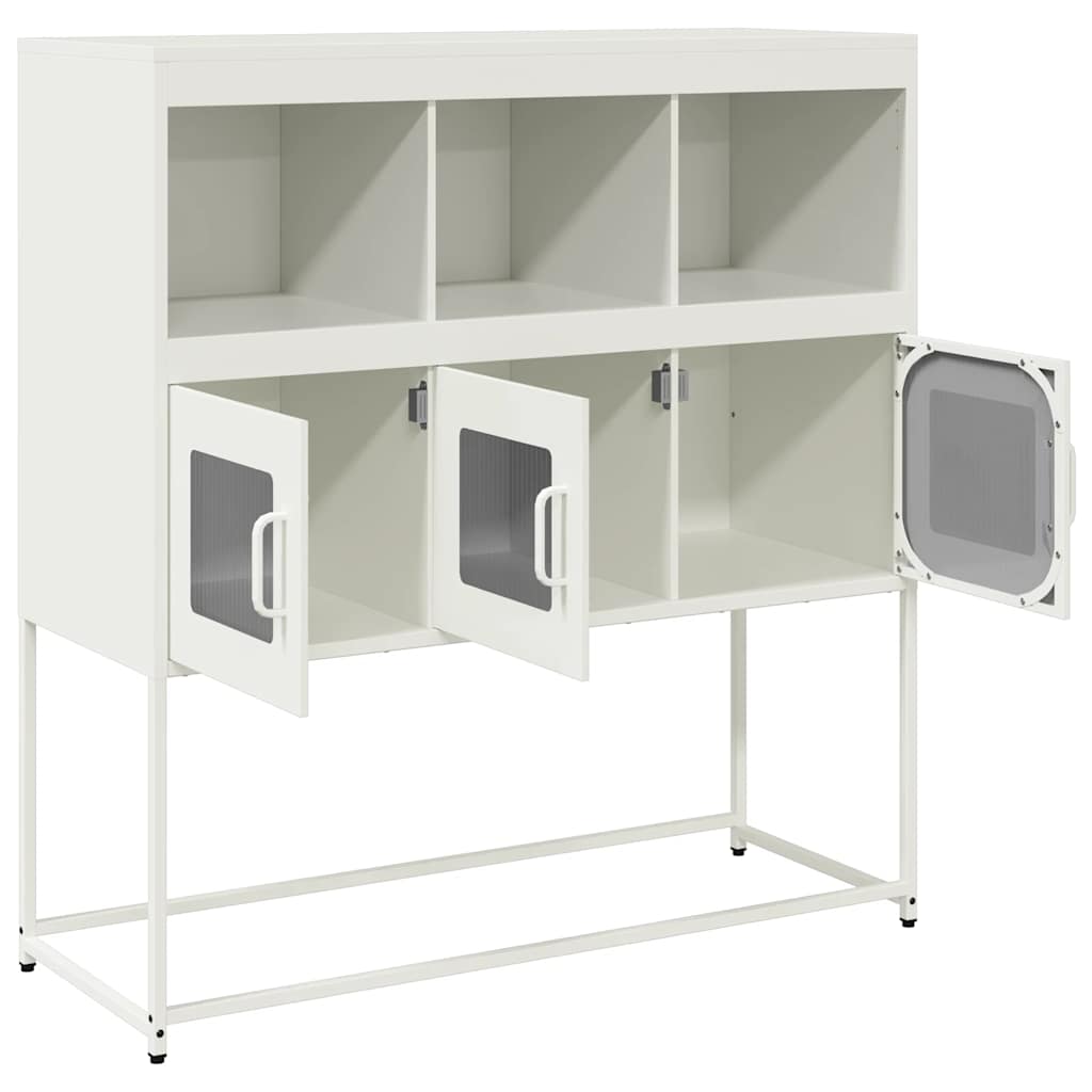 Sideboard White 100,5x39x107 cm Cold-rolled Steel