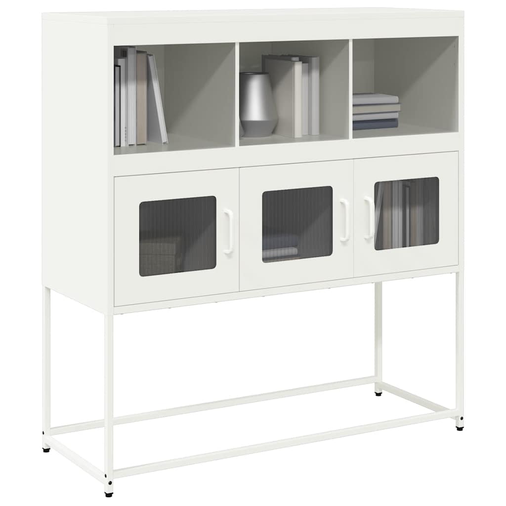 Sideboard White 100,5x39x107 cm Cold-rolled Steel