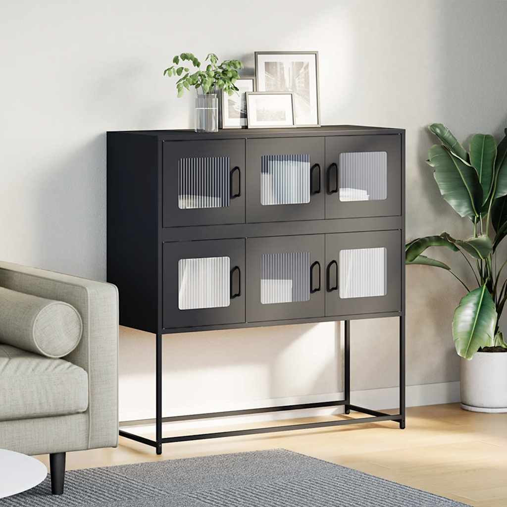 Sideboard Black 100,5x39x107 cm Cold-rolled Steel