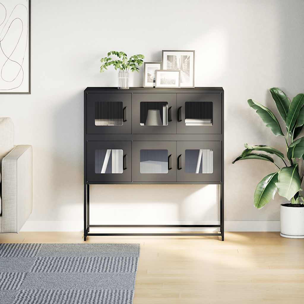 Sideboard Black 100,5x39x107 cm Cold-rolled Steel