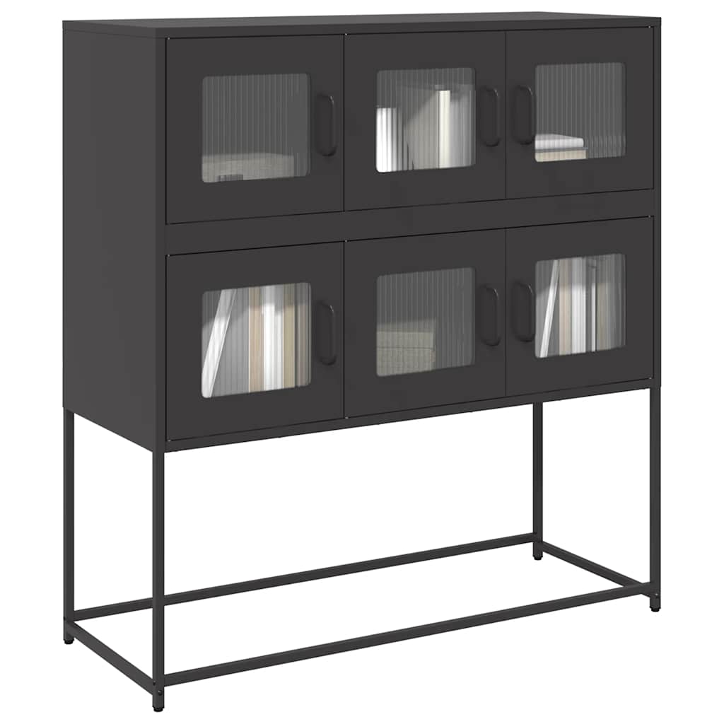 Sideboard Black 100,5x39x107 cm Cold-rolled Steel