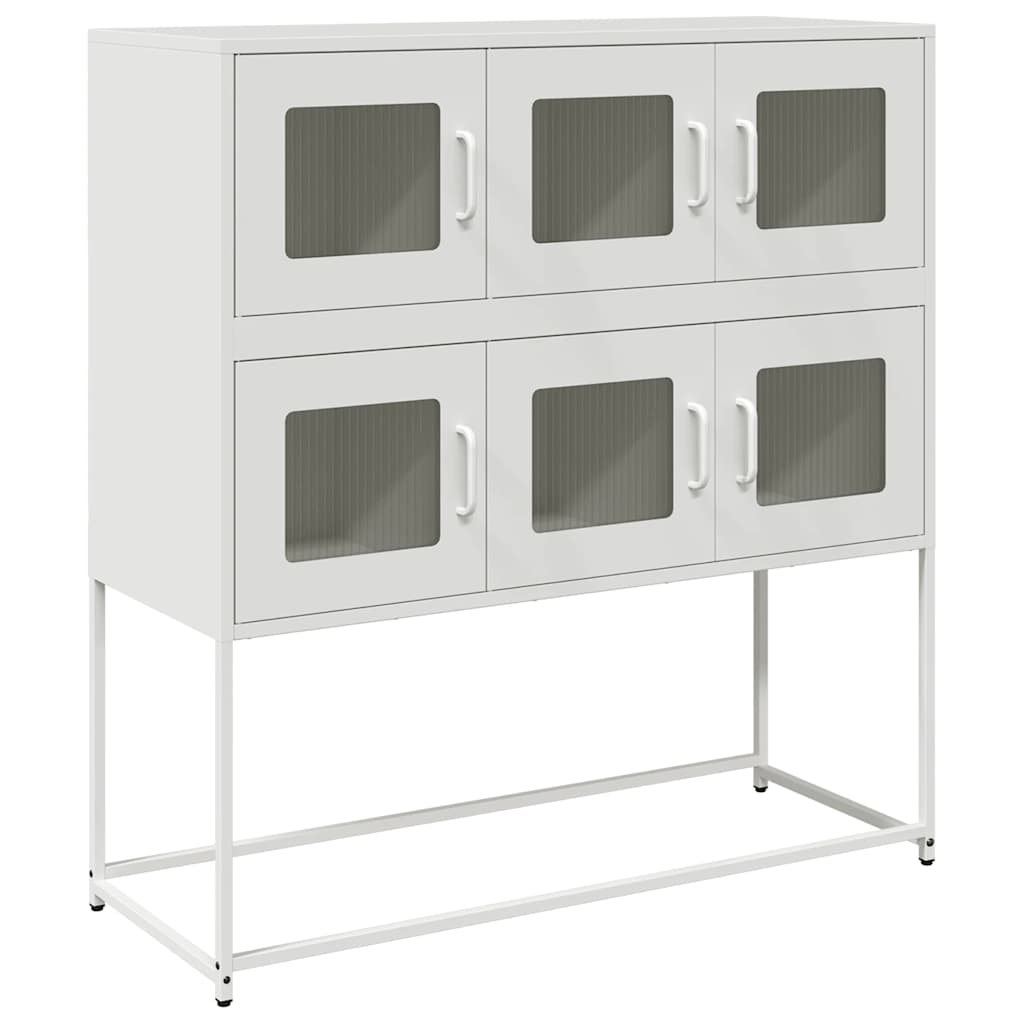 Sideboard White 100,5x39x107 cm Cold-rolled Steel