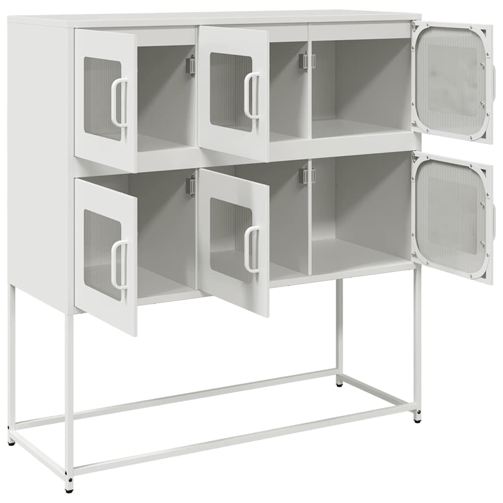 Sideboard White 100,5x39x107 cm Cold-rolled Steel