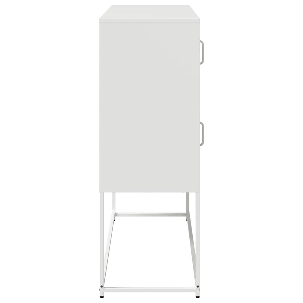 Sideboard White 100,5x39x107 cm Cold-rolled Steel