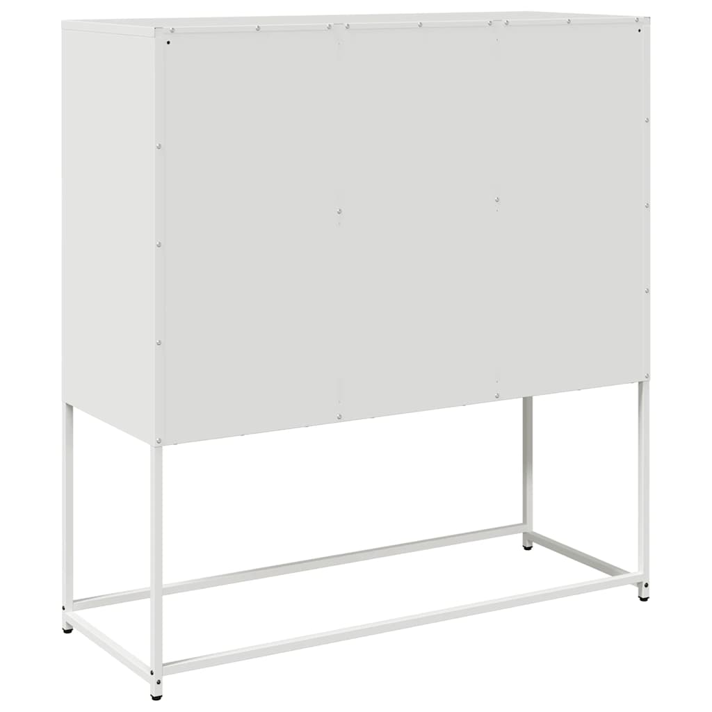 Sideboard White 100,5x39x107 cm Cold-rolled Steel