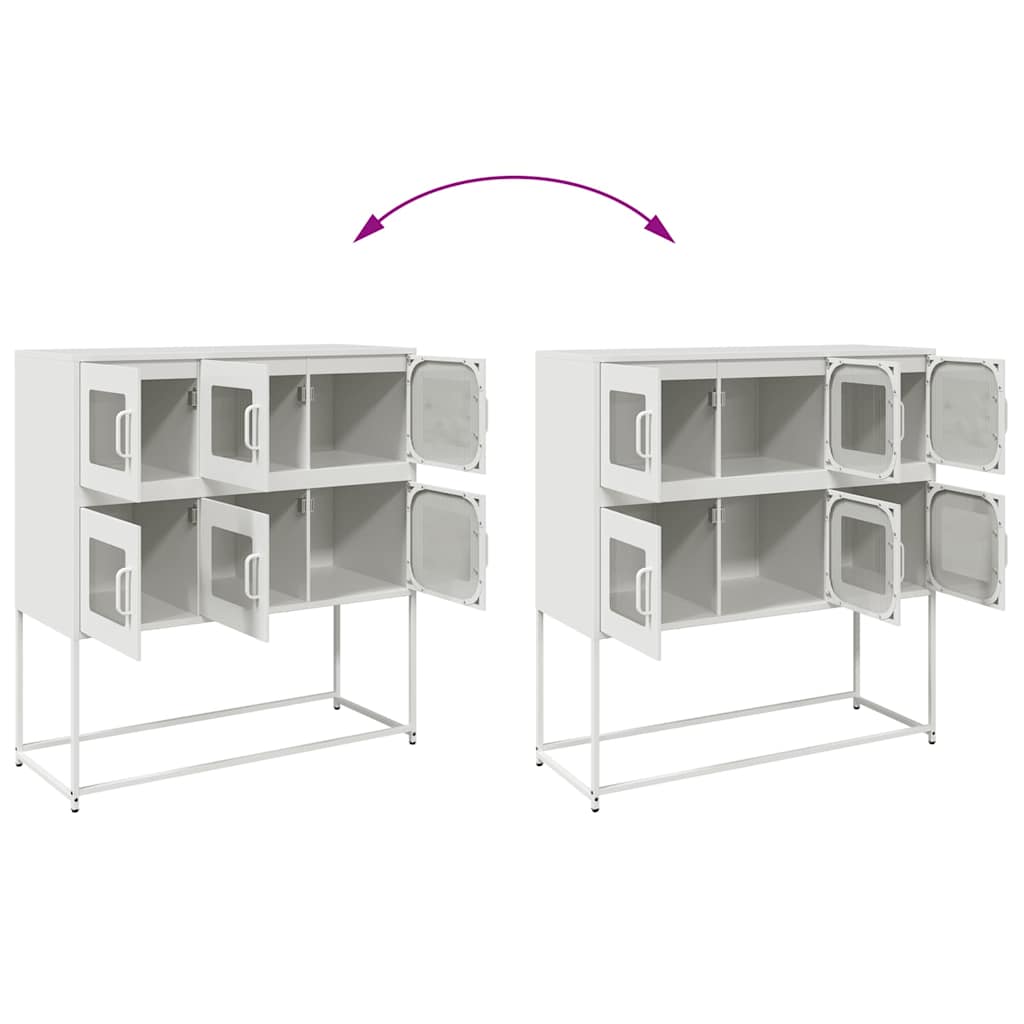 Sideboard White 100,5x39x107 cm Cold-rolled Steel