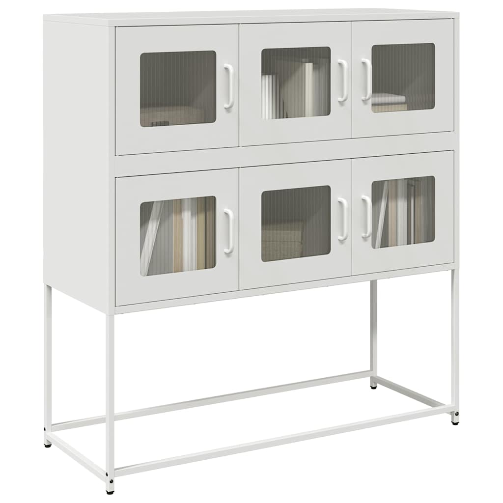 Sideboard White 100,5x39x107 cm Cold-rolled Steel