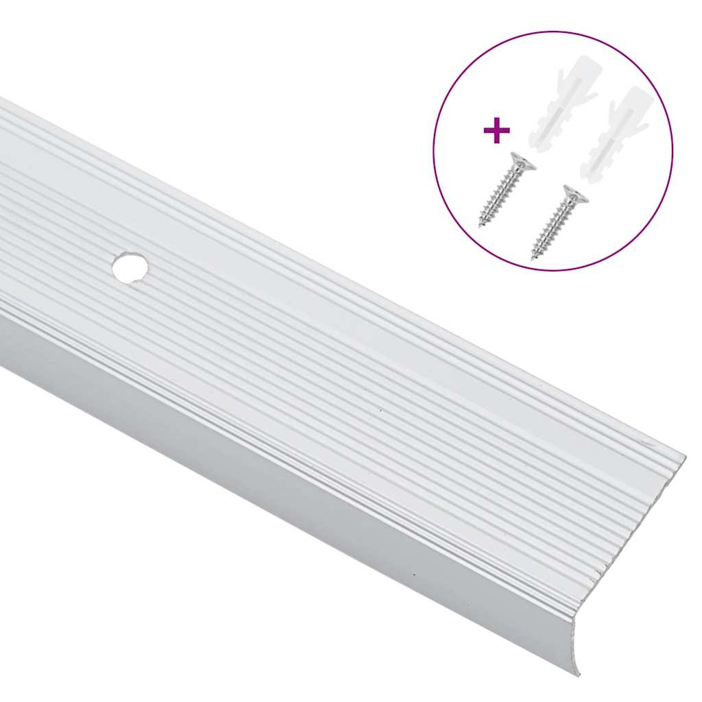 Stair Nosings 30 pcs Silver 67 x 3.5 x 3 cm Aluminium