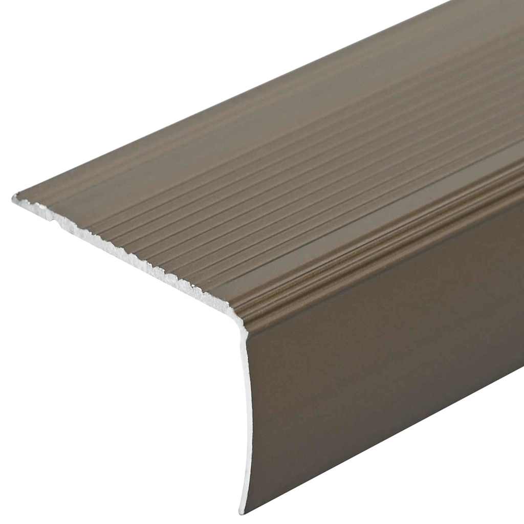 Stair Nosings 30 pcs Brown 67 x 3 x 2 cm Aluminium