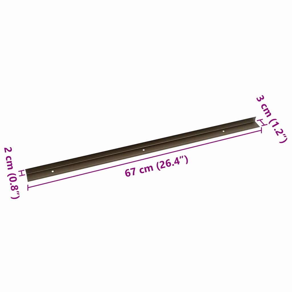 Stair Nosings 30 pcs Brown 67 x 3 x 2 cm Aluminium