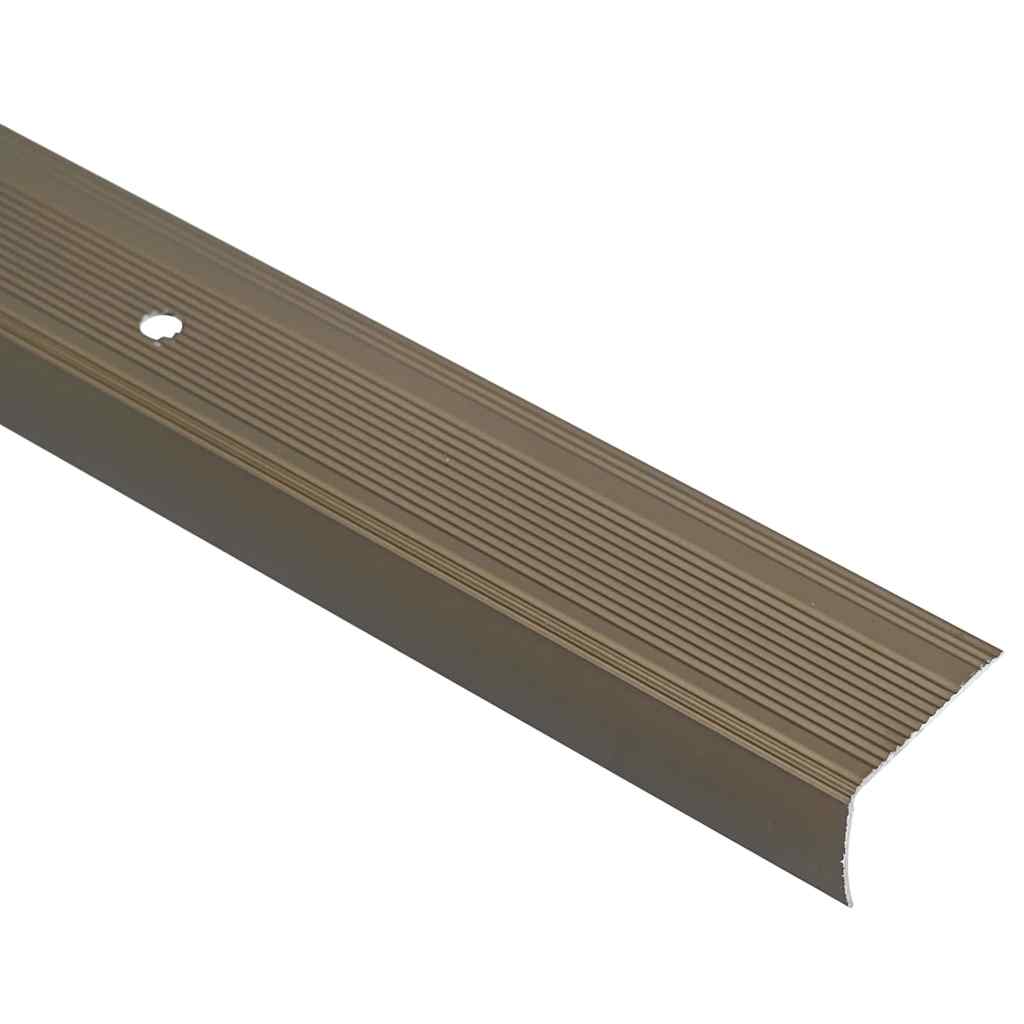 Stair Nosings 30 pcs Brown 67 x 3.5 x 3 cm Aluminium