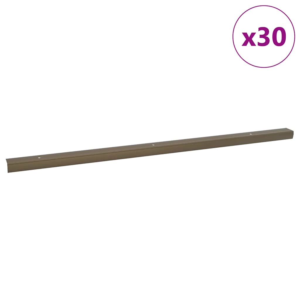 Stair Nosings 30 pcs Brown 67 x 3.5 x 3 cm Aluminium