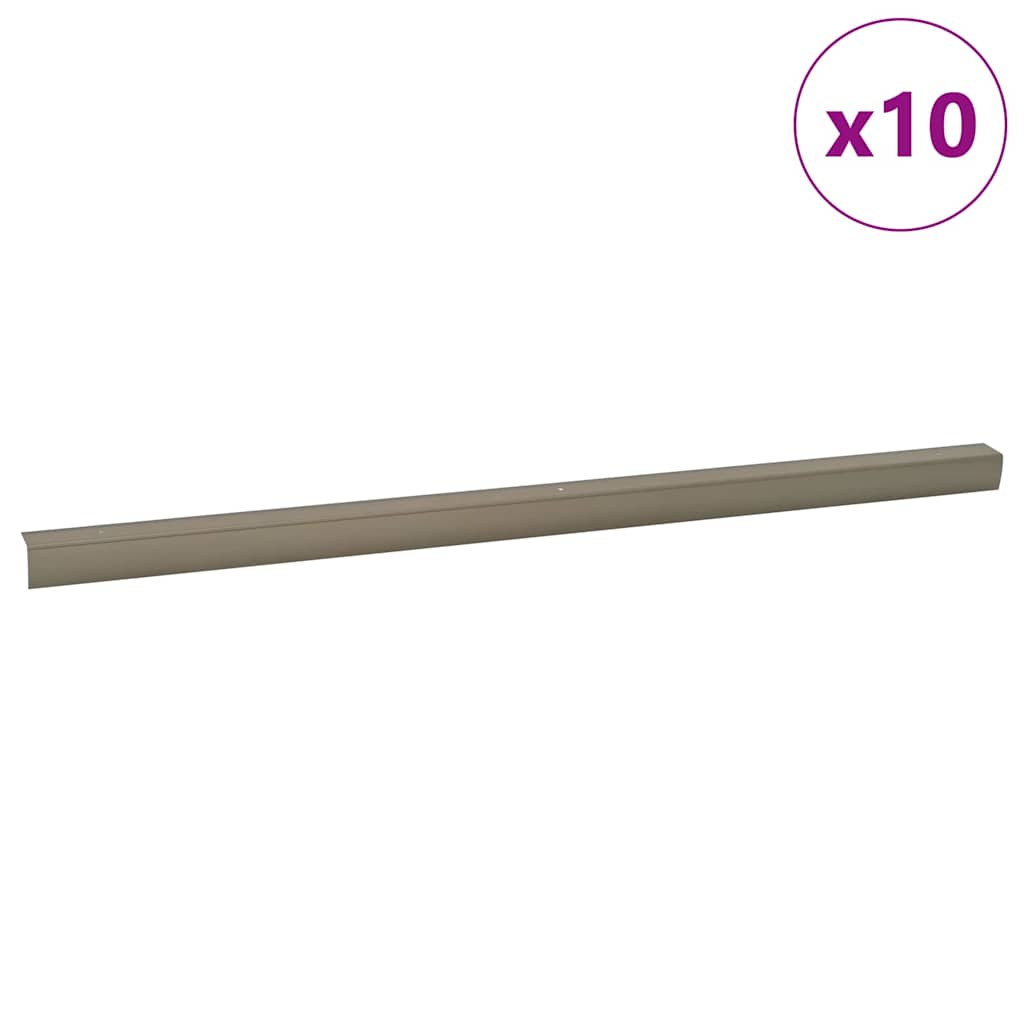 Stair Nosings 10 pcs Champagne 67 x 3.5 x 3 cm Aluminium