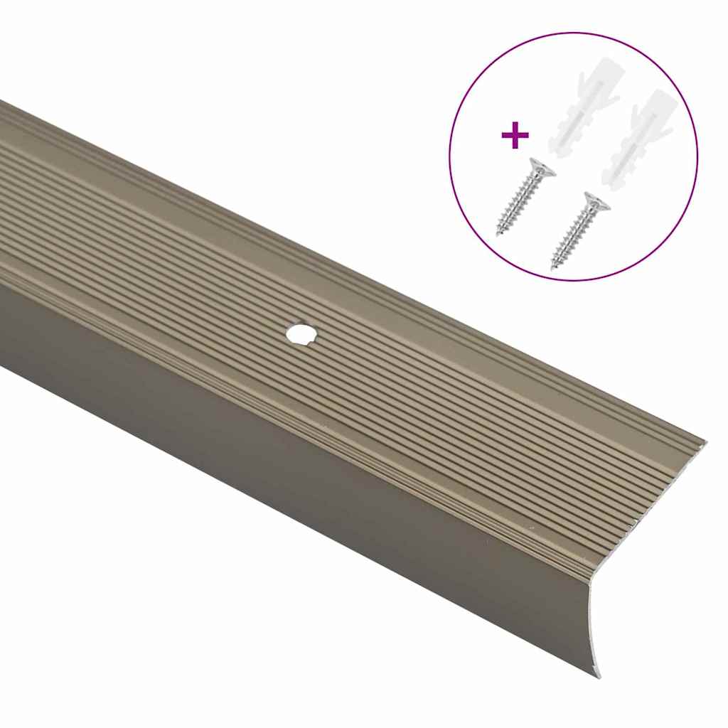 Stair Nosings 10 pcs Champagne 67 x 3.5 x 3 cm Aluminium