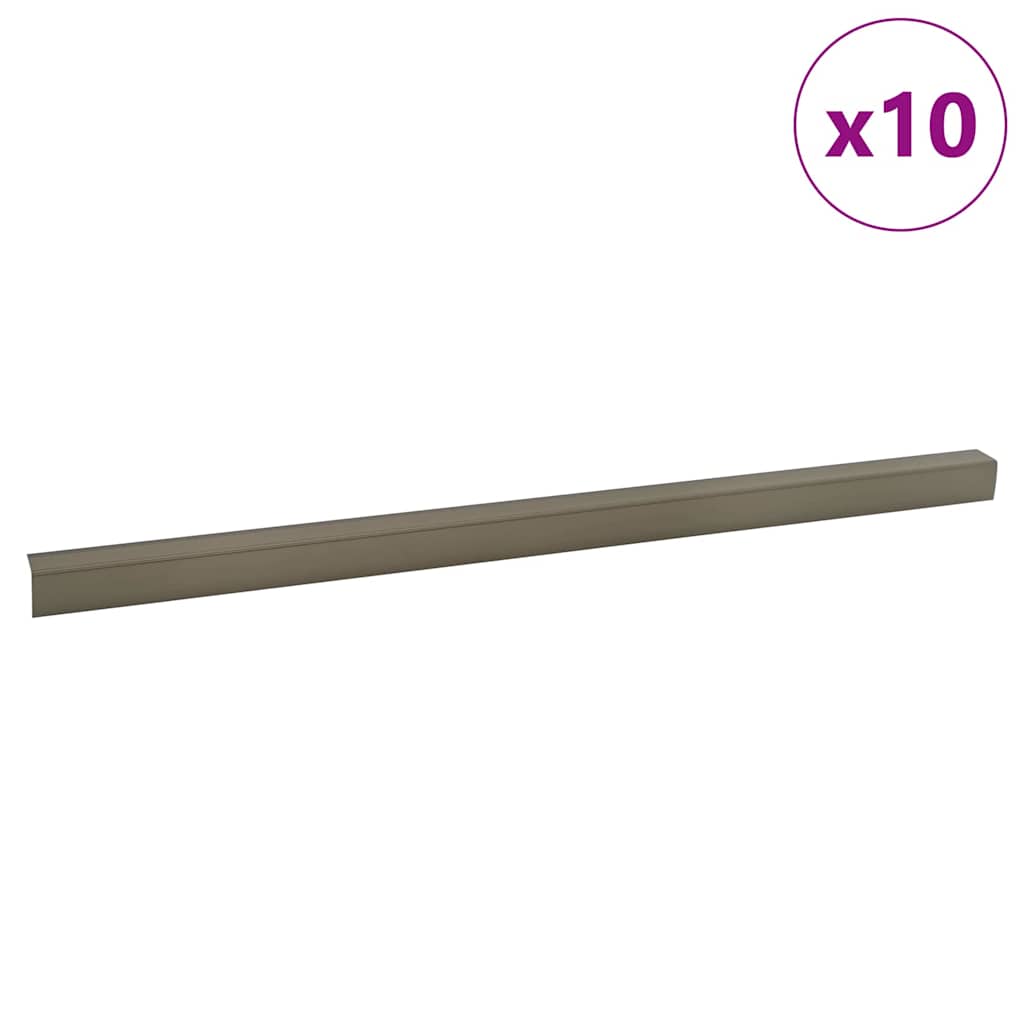 Stair Nosings 10 pcs Champagne 67 x 3.5 x 3 cm Aluminium