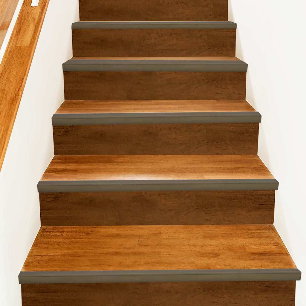 Stair Nosings 10 pcs Brown 67 x 3 x 2 cm Aluminium