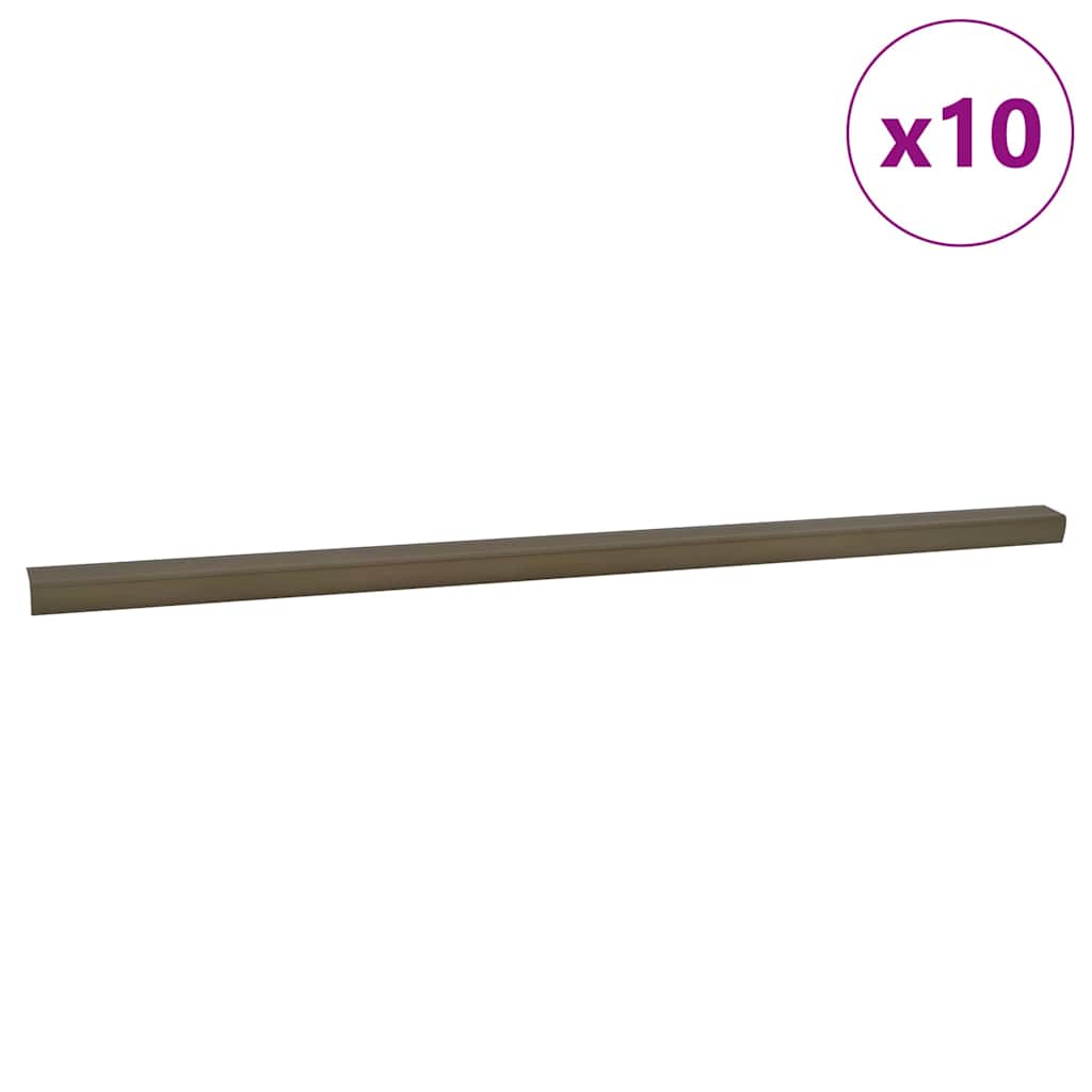 Stair Nosings 10 pcs Brown 67 x 3 x 2 cm Aluminium