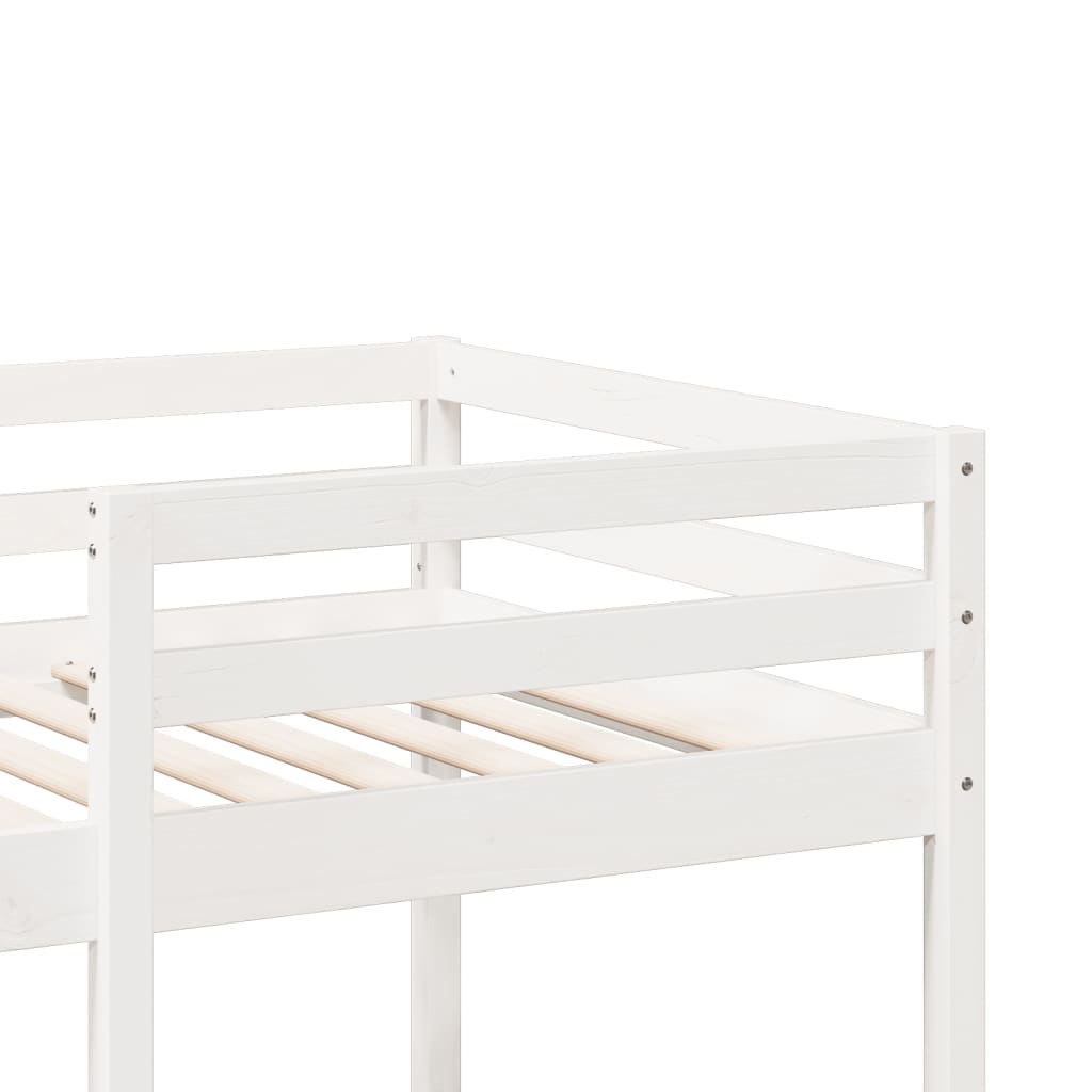Loft Bed Frame without Mattress White 75x190cm Solid Wood Pine
