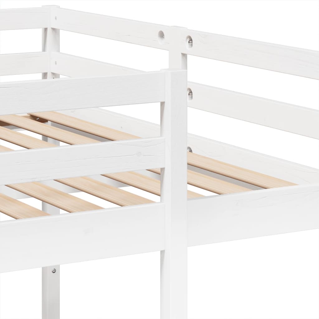 vidaXL Triple Bunk Bed Frame White 140x200/70x140 cm Solid Wood Pine