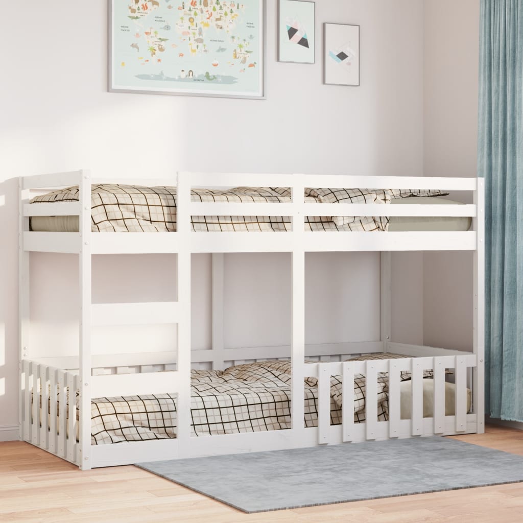 Bunk Bed White 90x200 cm Solid Wood Pine