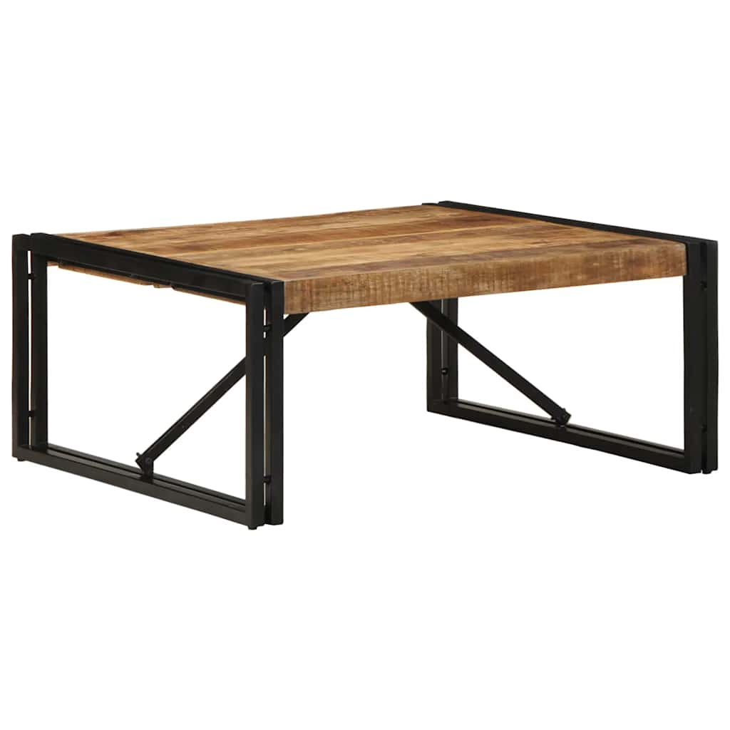 vidaXL Coffee Table 80x80x35 cm Solid Rough Wood Mango