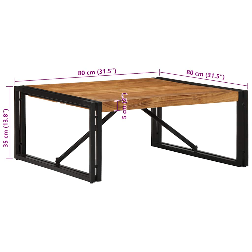 vidaXL Coffee Table 80x80x35 cm Solid Wood Acacia