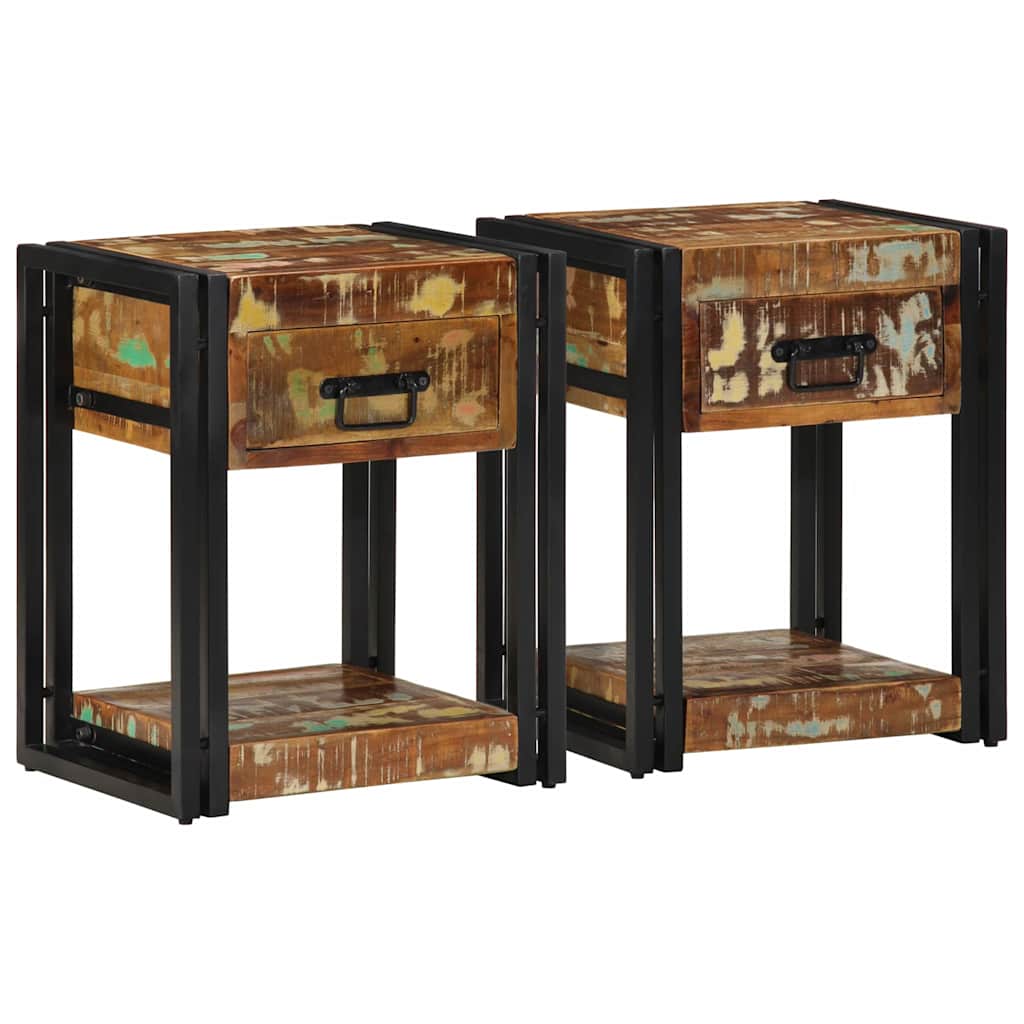 Bedside Cabinet 2 pcs 40 x 35 x 50 cm Solid Reclaim Wood