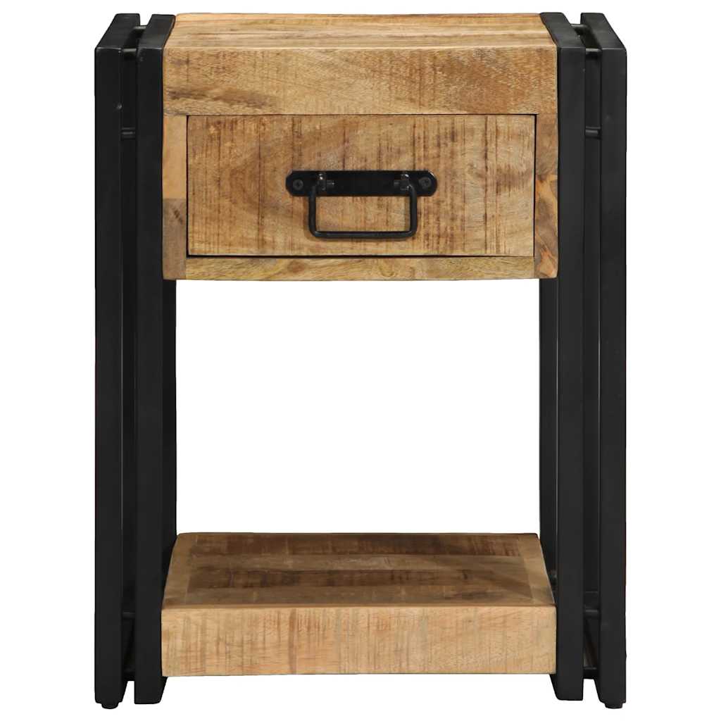 Bedside Cabinets 2 pcs 40x40x50 cm Solid Rough Wood Mango