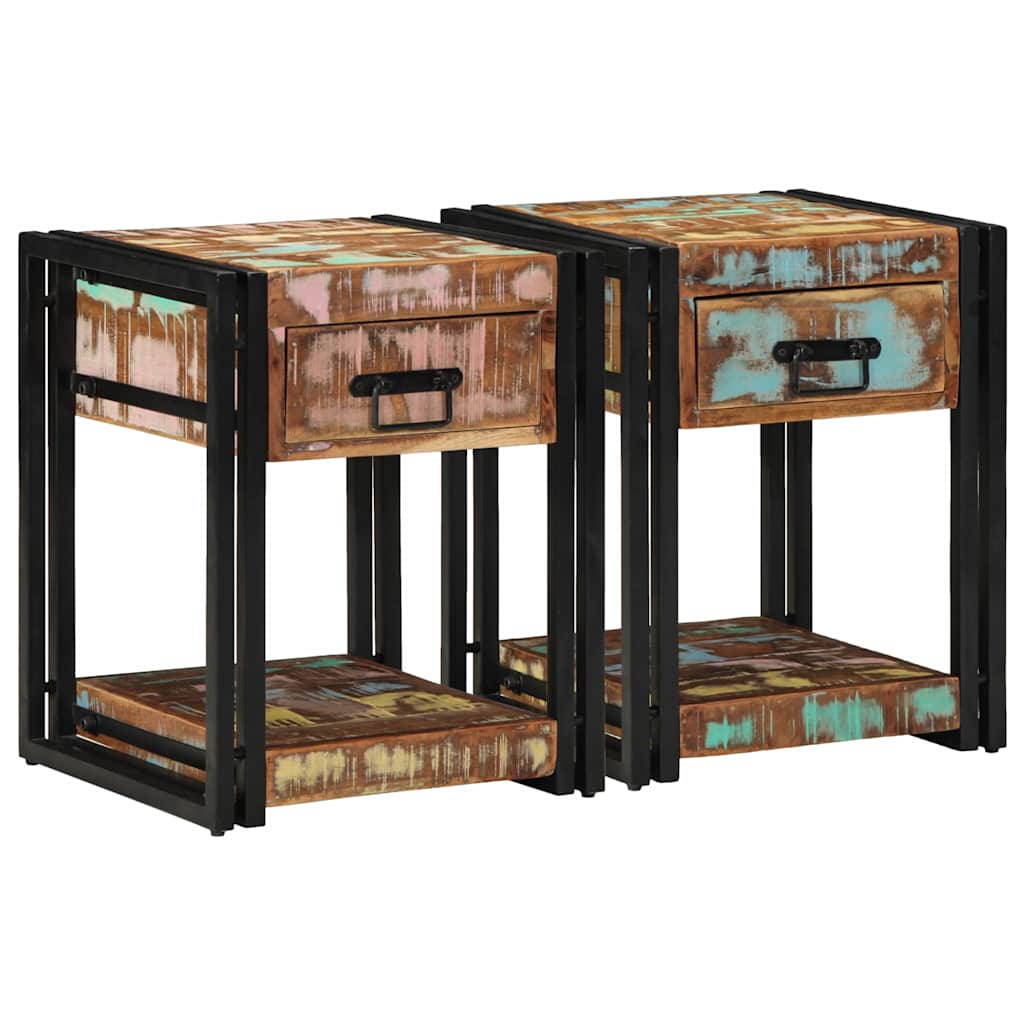 Bedside Cabinet 2 pcs 40 x 40 x 50 cm Solid Reclaim Wood