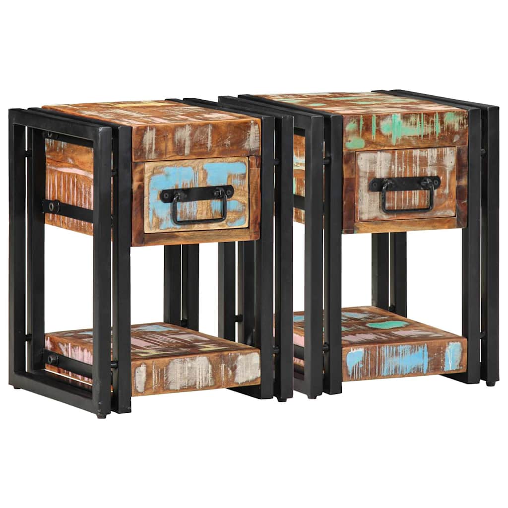Bedside Cabinet 2 pcs 30 x 30 x 40 cm Solid Reclaim Wood