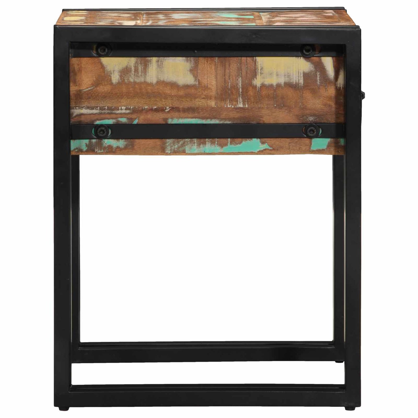 End Table with Drawer 40 x 40 x 50 cm Solid Reclaim Wood