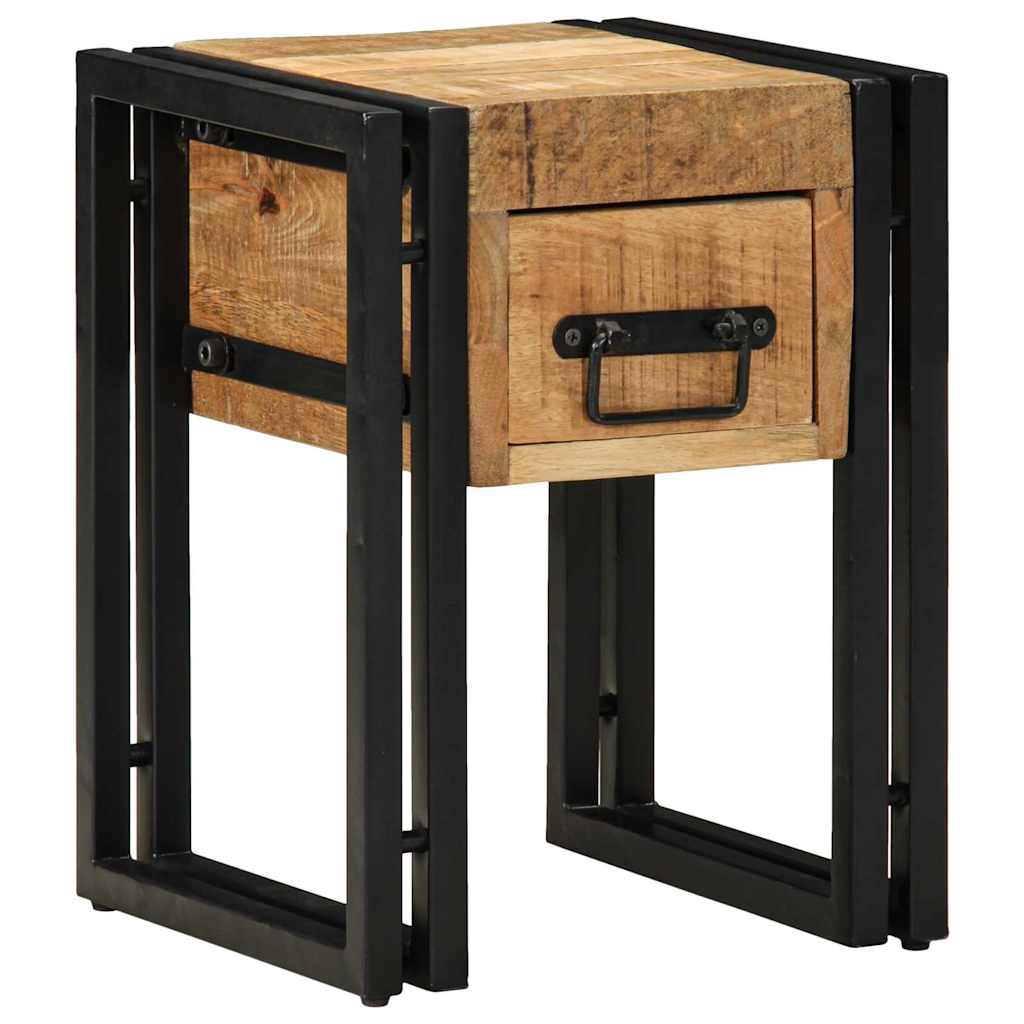 End Table Brown and Black 30 x 30 x 40 cm Solid Mango Wood