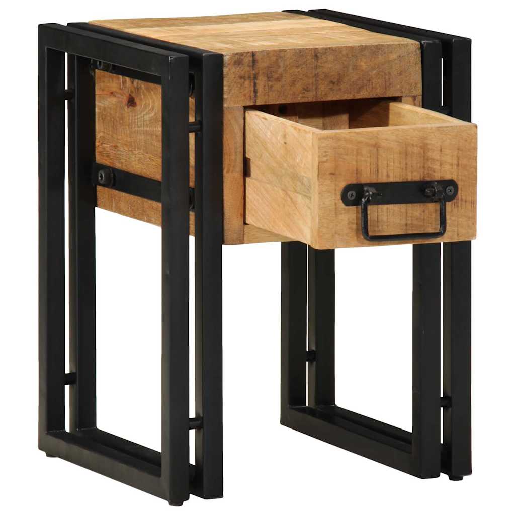 End Table Brown and Black 30 x 30 x 40 cm Solid Mango Wood